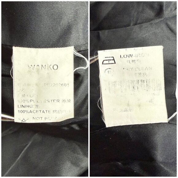 Wanko Jacket Womens EU 40 Black Trench Coat Double Breasted Belted Rain Vintage - Picture 8 of 9